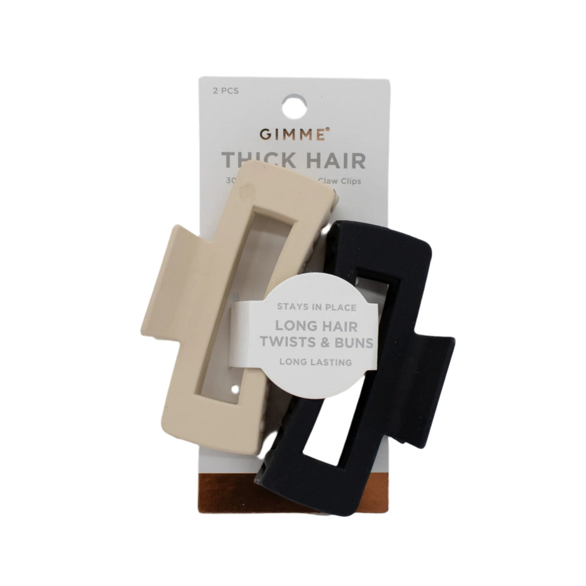 Gimme Beauty Thick Hair Rectangle Claw Clip 2ct - New
