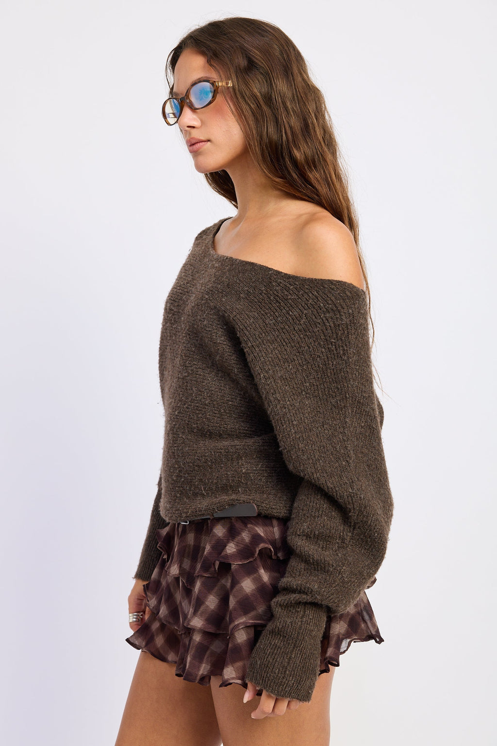 Emory Park Inez Off-Shoulder Ribbed Sweater
