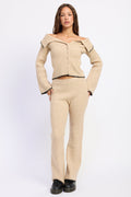 Emory Park Josie Off-Shoulder Button-Front Sweater — Oatmeal-3