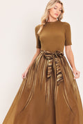 Flying Tomato Golden Quill Sweater Midi Dress-1
