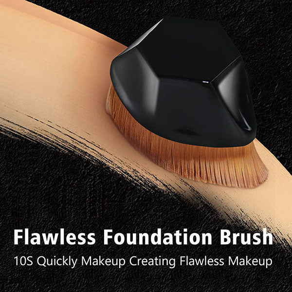 Junoda Foundation Makeup Brush Flat Top Hexagon Powder Foundation Brush with Protective Case