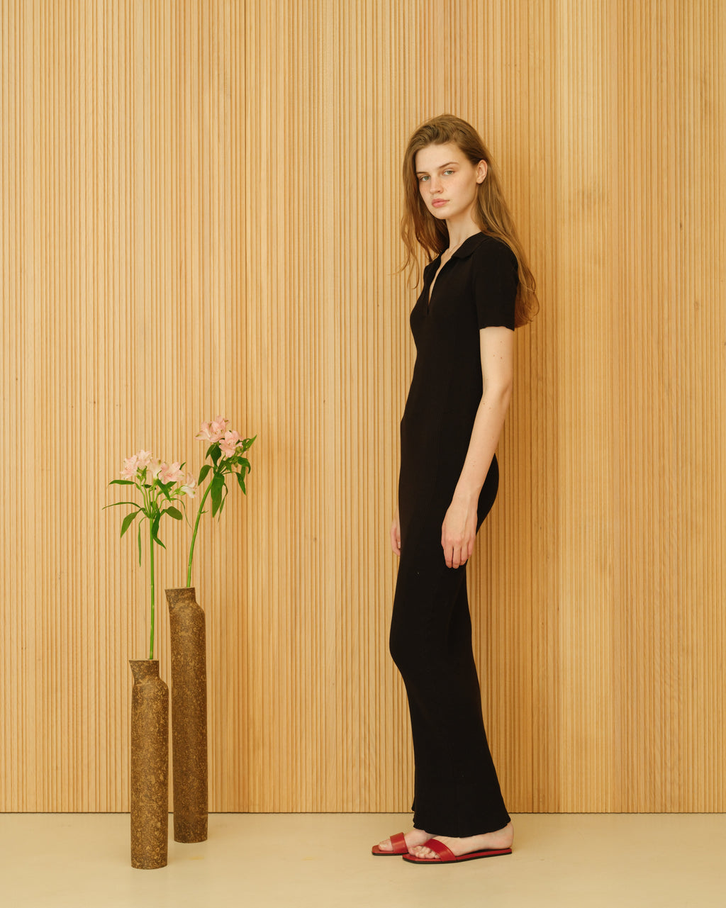 Cotton Open-Back Polo Dress