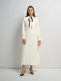 Mini Pleat Yoke Dress - Cream