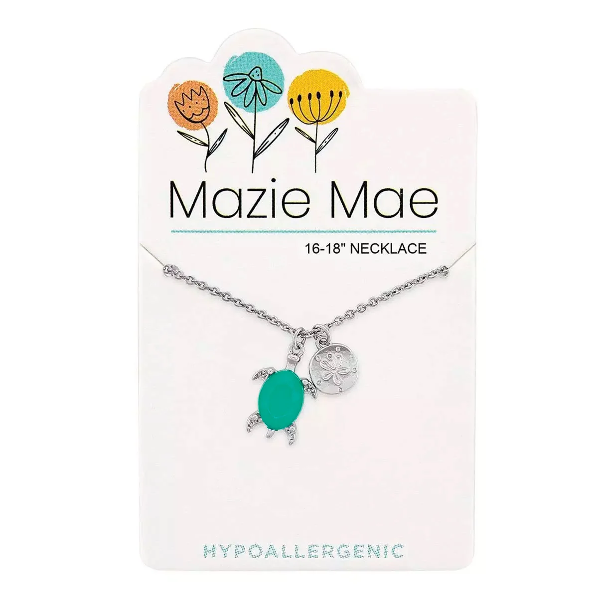 Silver Pacific Opal Turtle Necklace