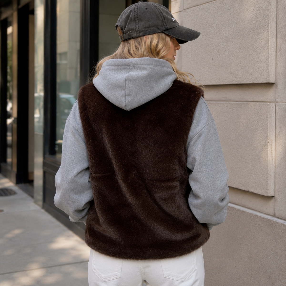 Ellison+Young Modern Luxe Faux Mink Fur Vest