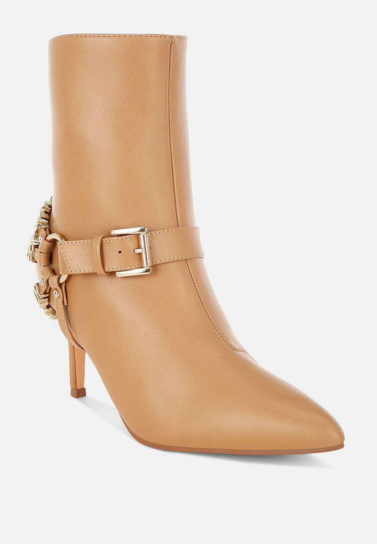 Nicene Harness Detail Stiletto Boots