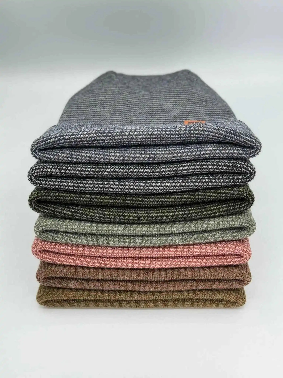 Patented H Stitch Fusion Cuffed Beanie, Burgundy and Pink