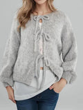 Bow Tie Front Cottagecore Cardigan — Lantern Sleeve-2