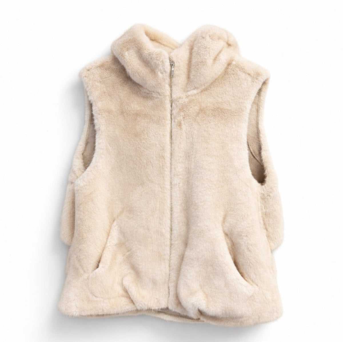 Real Feel Faux Mink Fur Hooded Vest