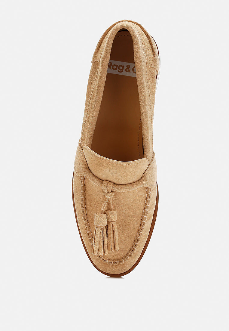 Rhone Tassels Detail Genuine Suede Loafers