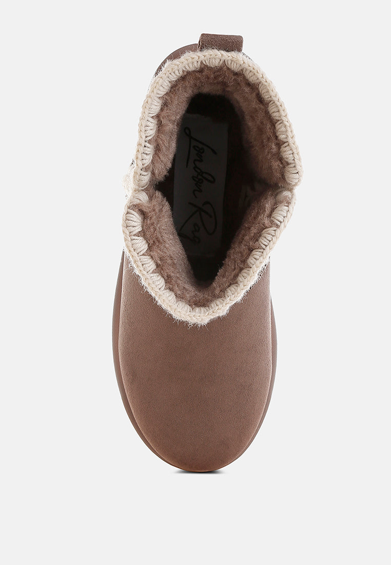 Rochas Scalloped Detail Snow Boots