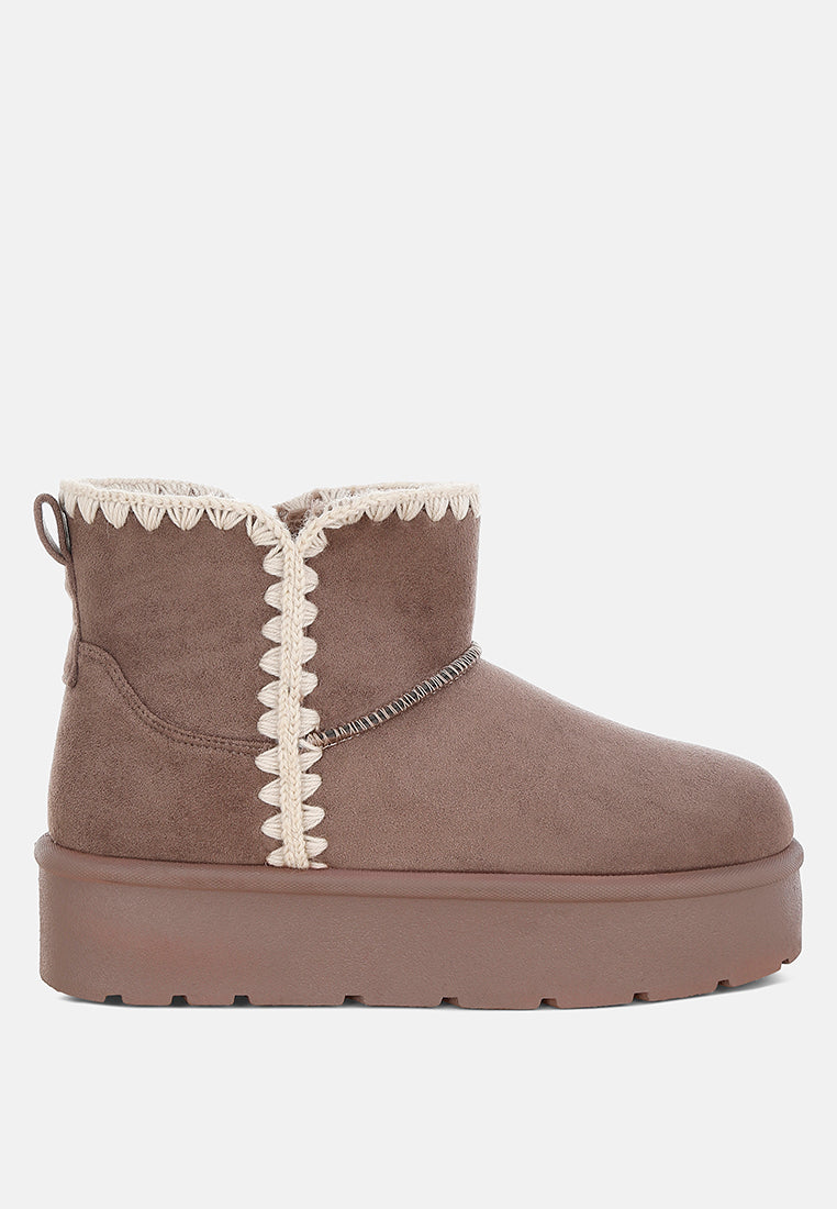 Rochas Scalloped Detail Snow Boots