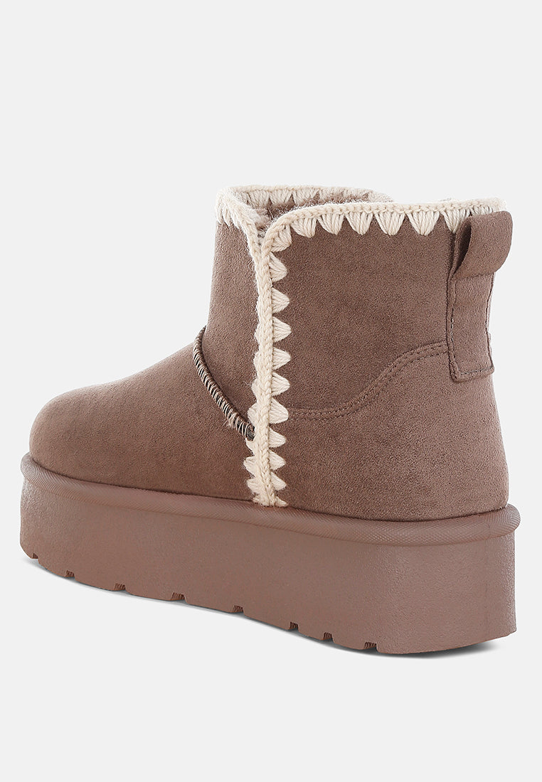 Rochas Scalloped Detail Snow Boots