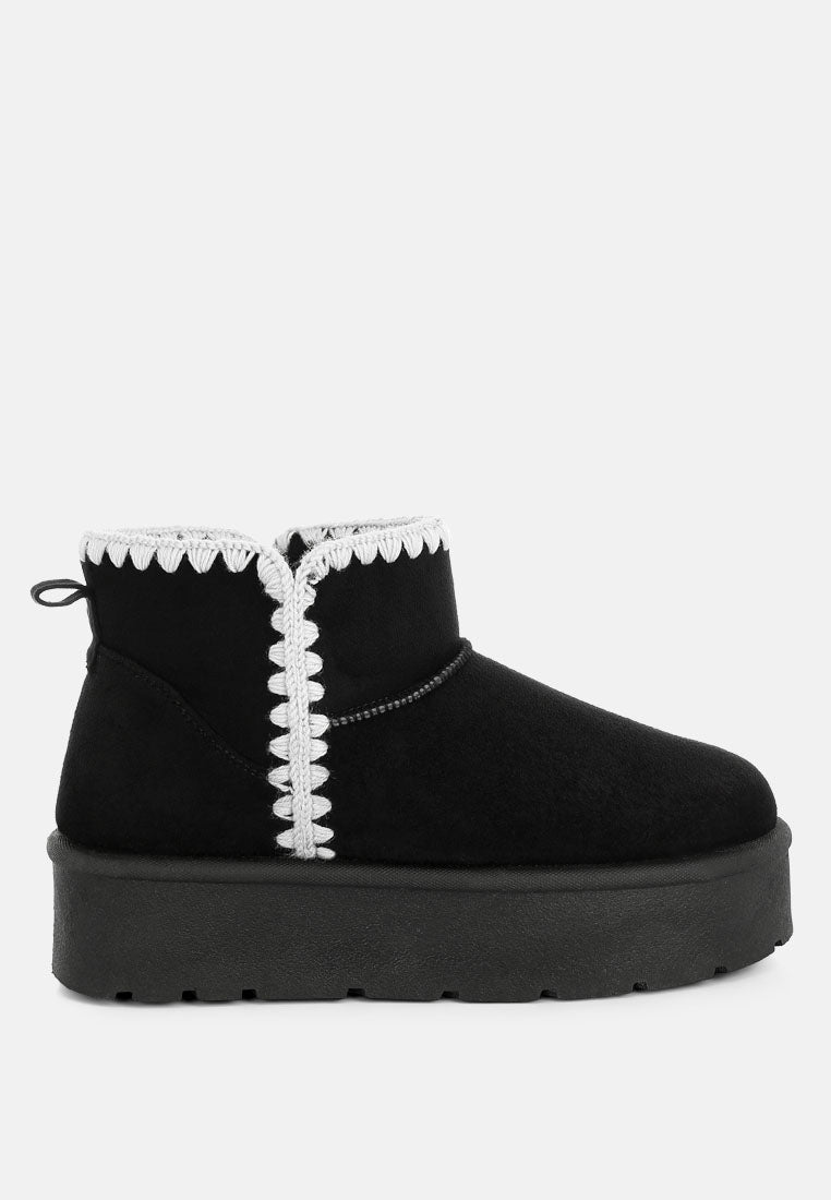 Rochas Scalloped Detail Snow Boots