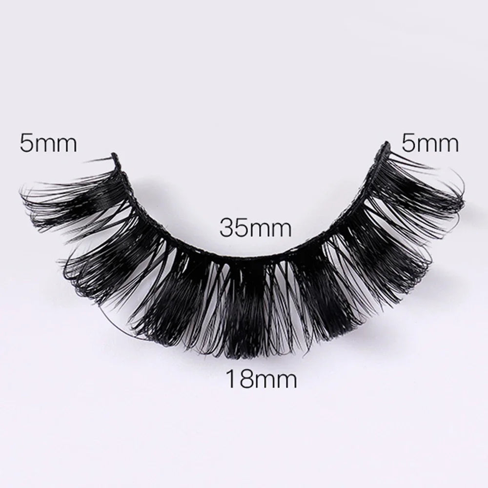 3D Russian Fluffy Faux Mink Lashes Reusable Strip Lash Starter Kit