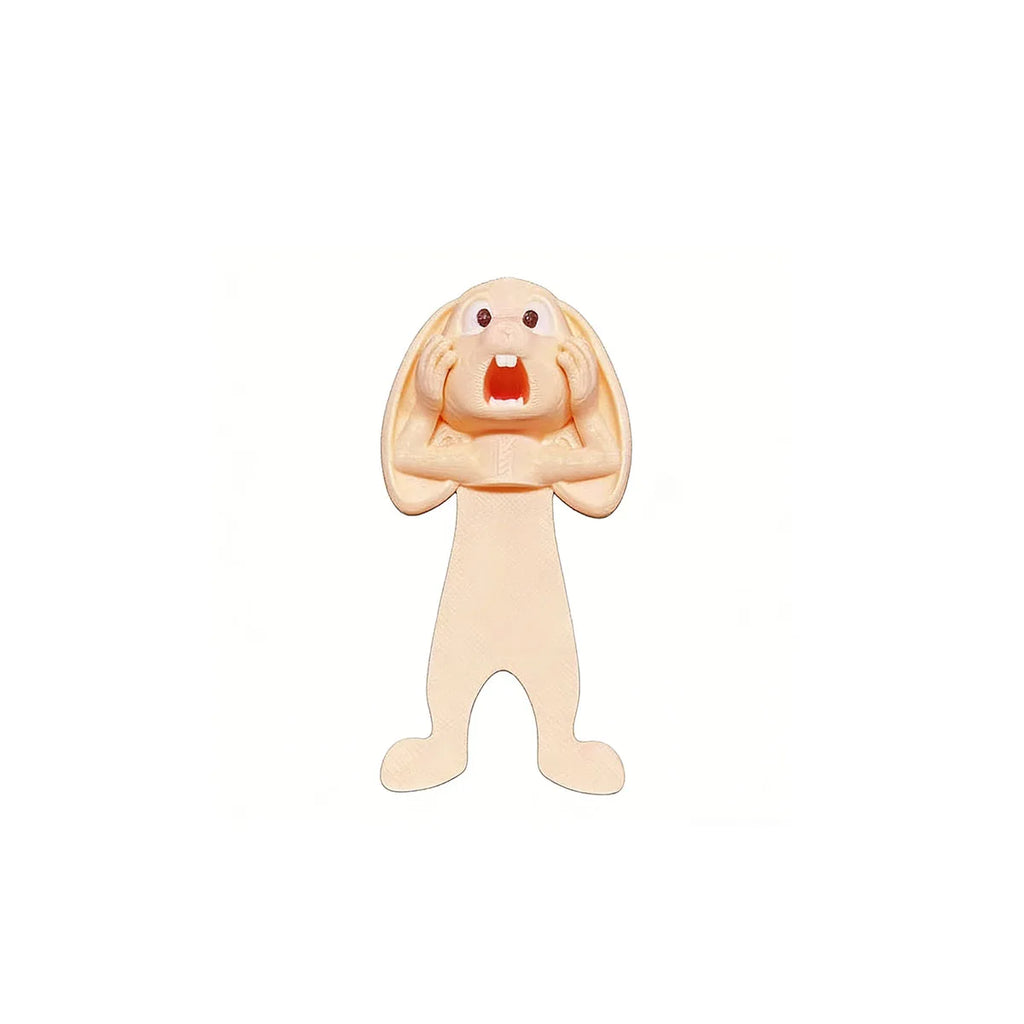 Funny Screaming Rabbit 3D Bookmark Animal Page Clip Anti-Page-Falling Reading Marker Clip