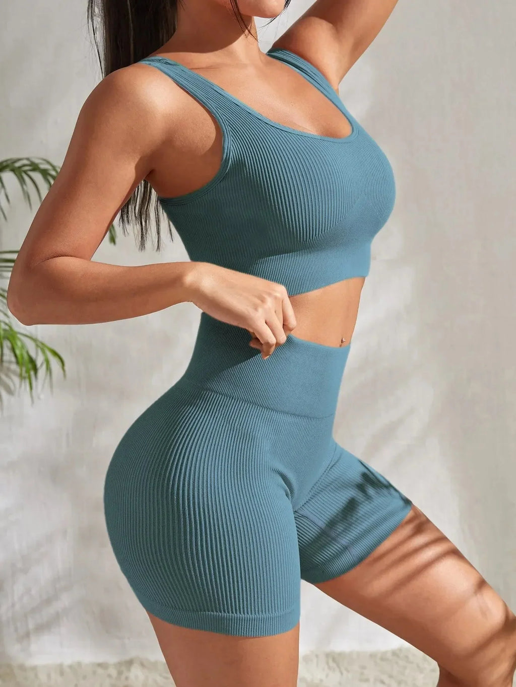 Women's Seamless Ribbed Yoga Set