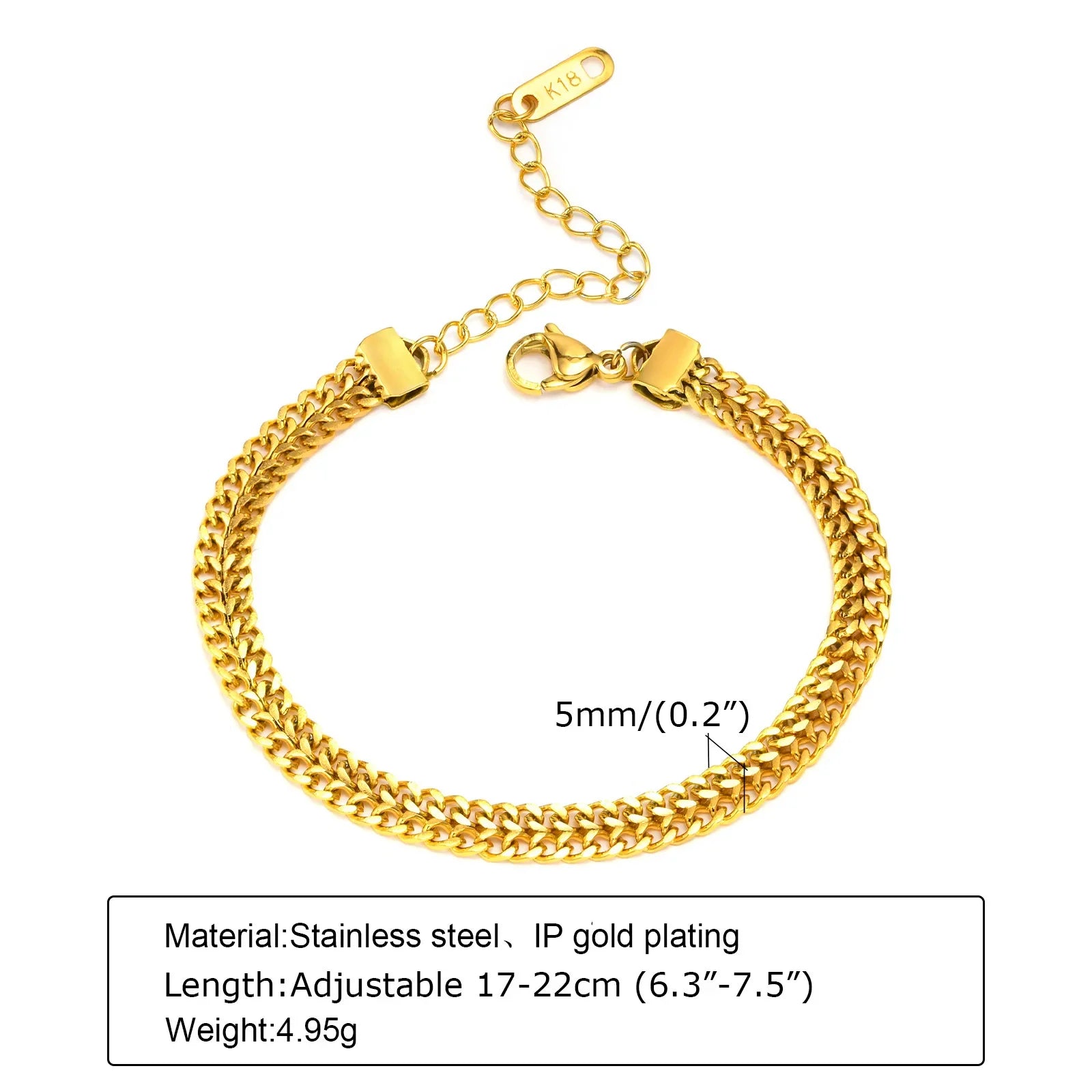 18K Gold Twist Paperclip Bracelet