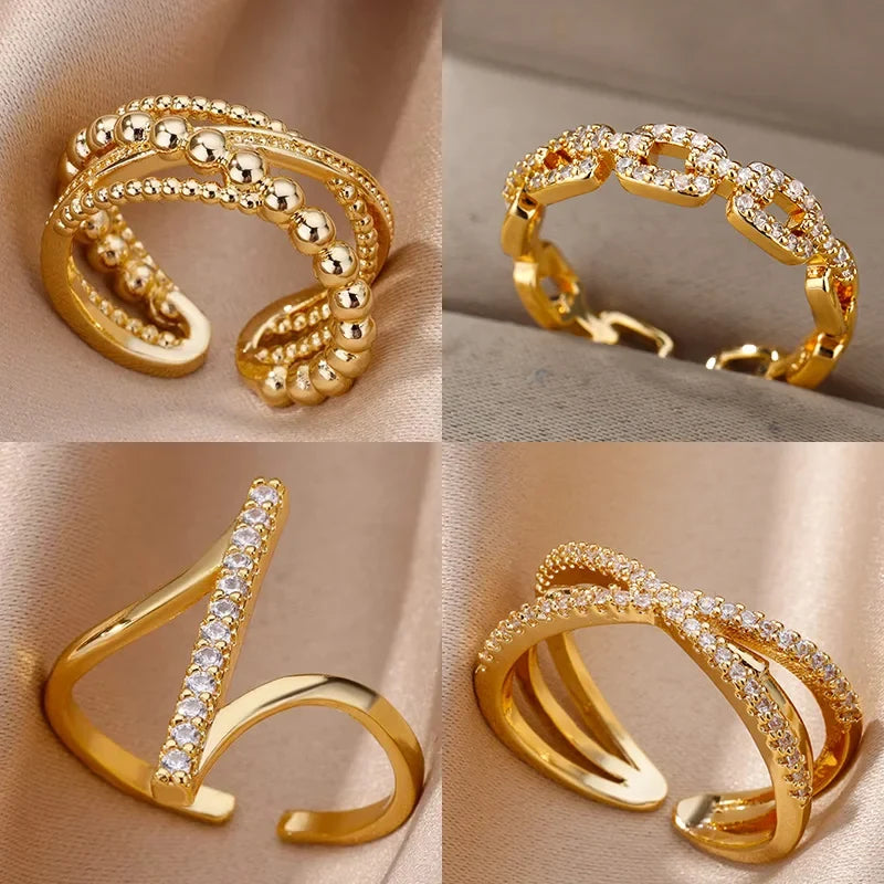 Zircon Geometric Open Ring II