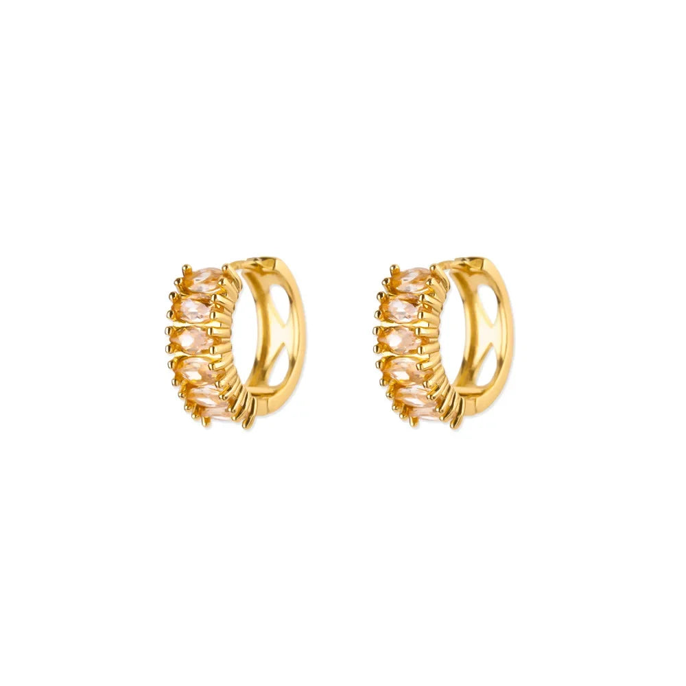 Zircon Hoop Earrings