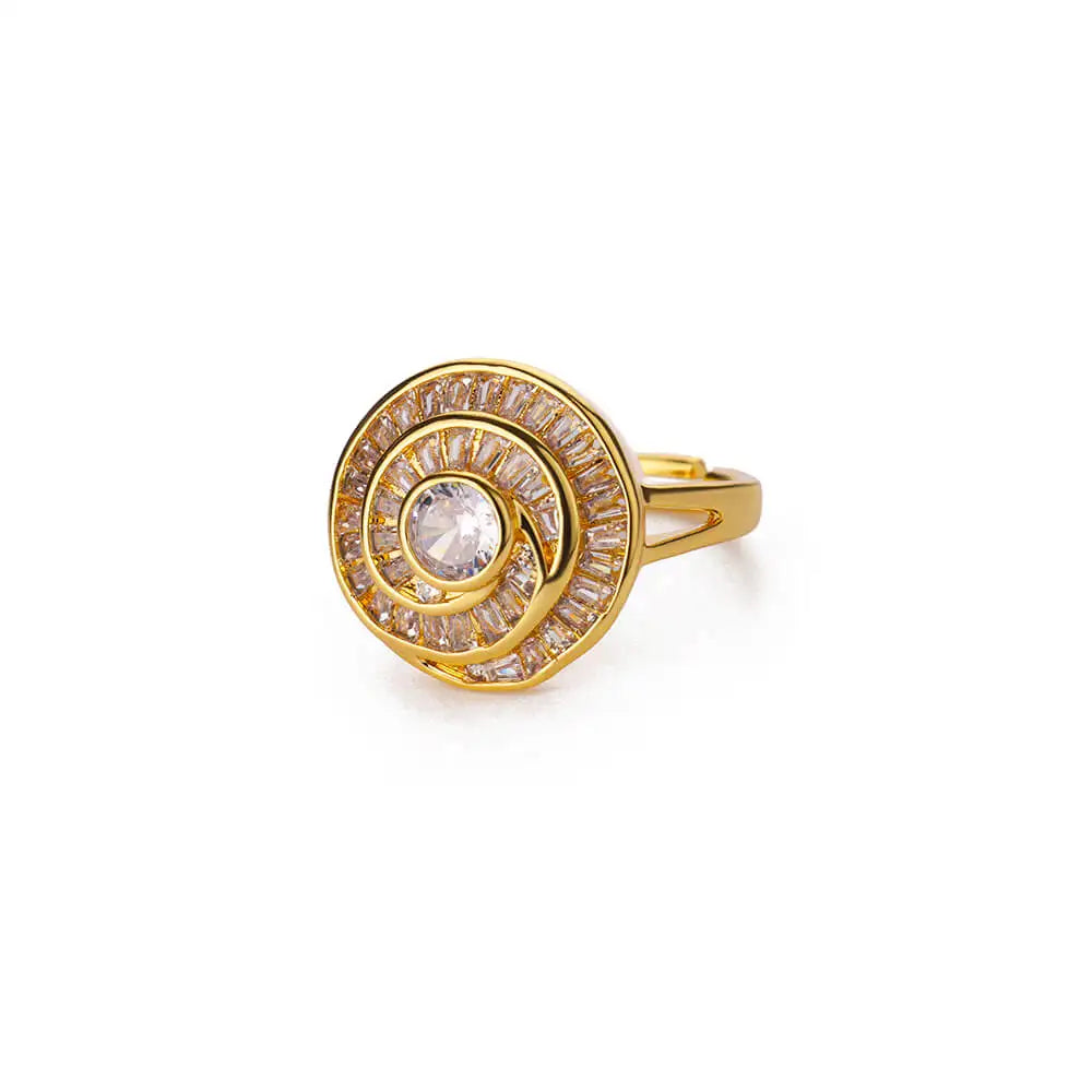 Zirconia Flower Open Ring