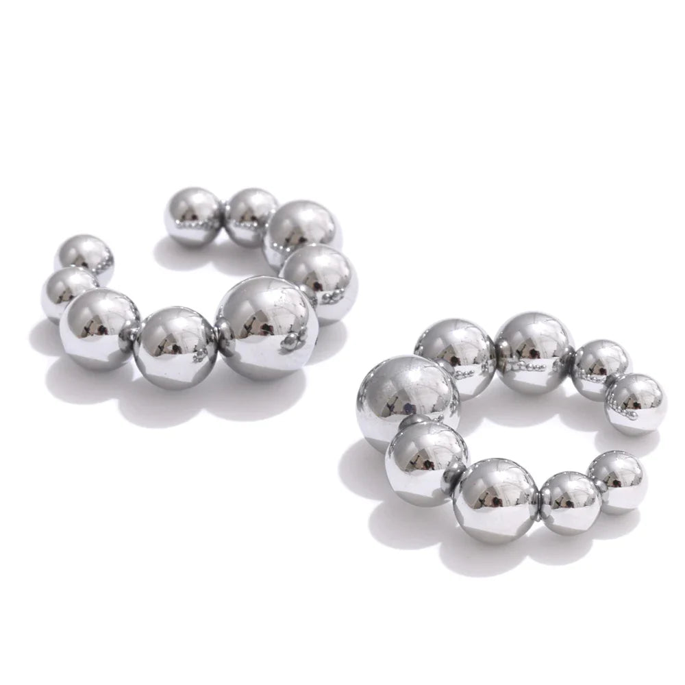 Round Beads Ear Bone Clip Earrings