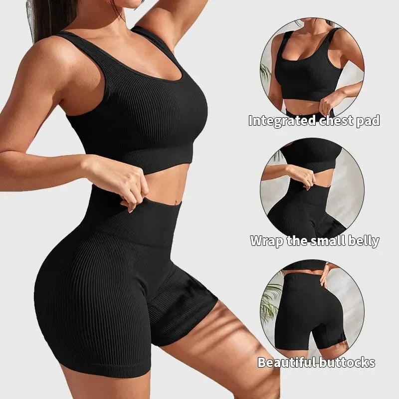 Women's Seamless Ribbed Yoga Set