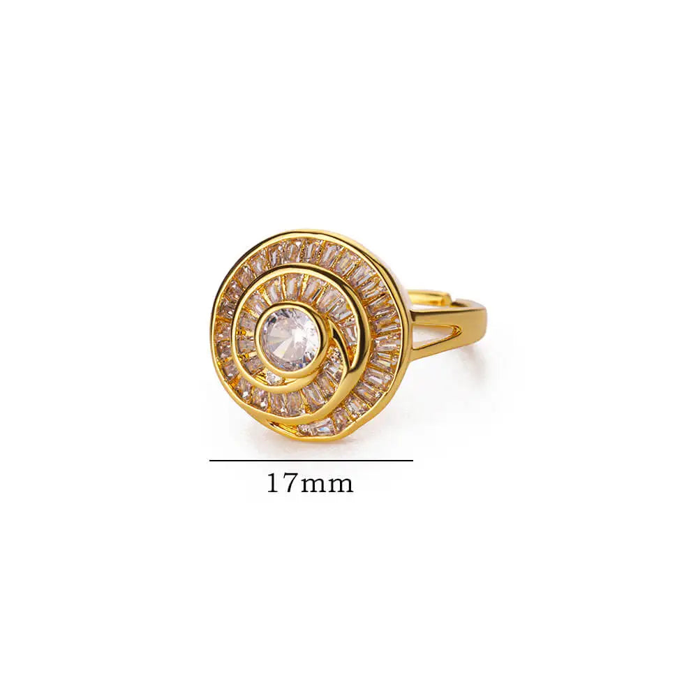 Zirconia Flower Open Ring