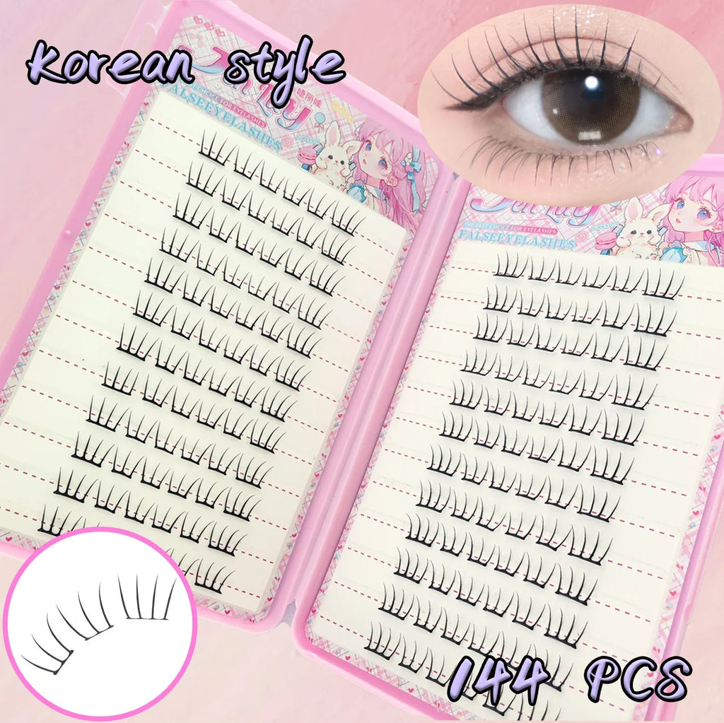 Self Adhesive False Eyelashes No Glue Needed | K-pop 2.0 Style Natural Long Cluster Lashes