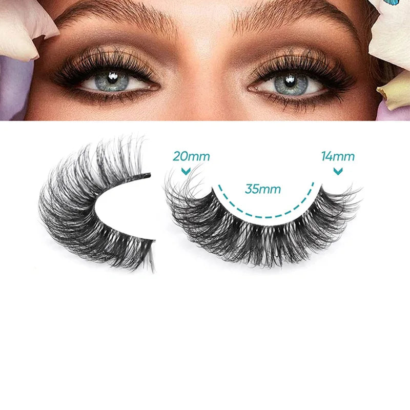 10 Pairs 6D Super Fluffy Wispy Faux Mink Eyelashes | Cat Eye Effect Dramatic Lashes
