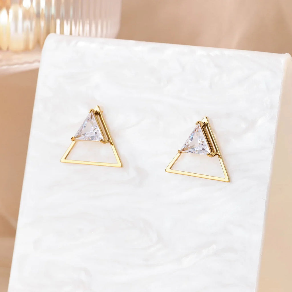 Zircon Geometric Hoop Earrings