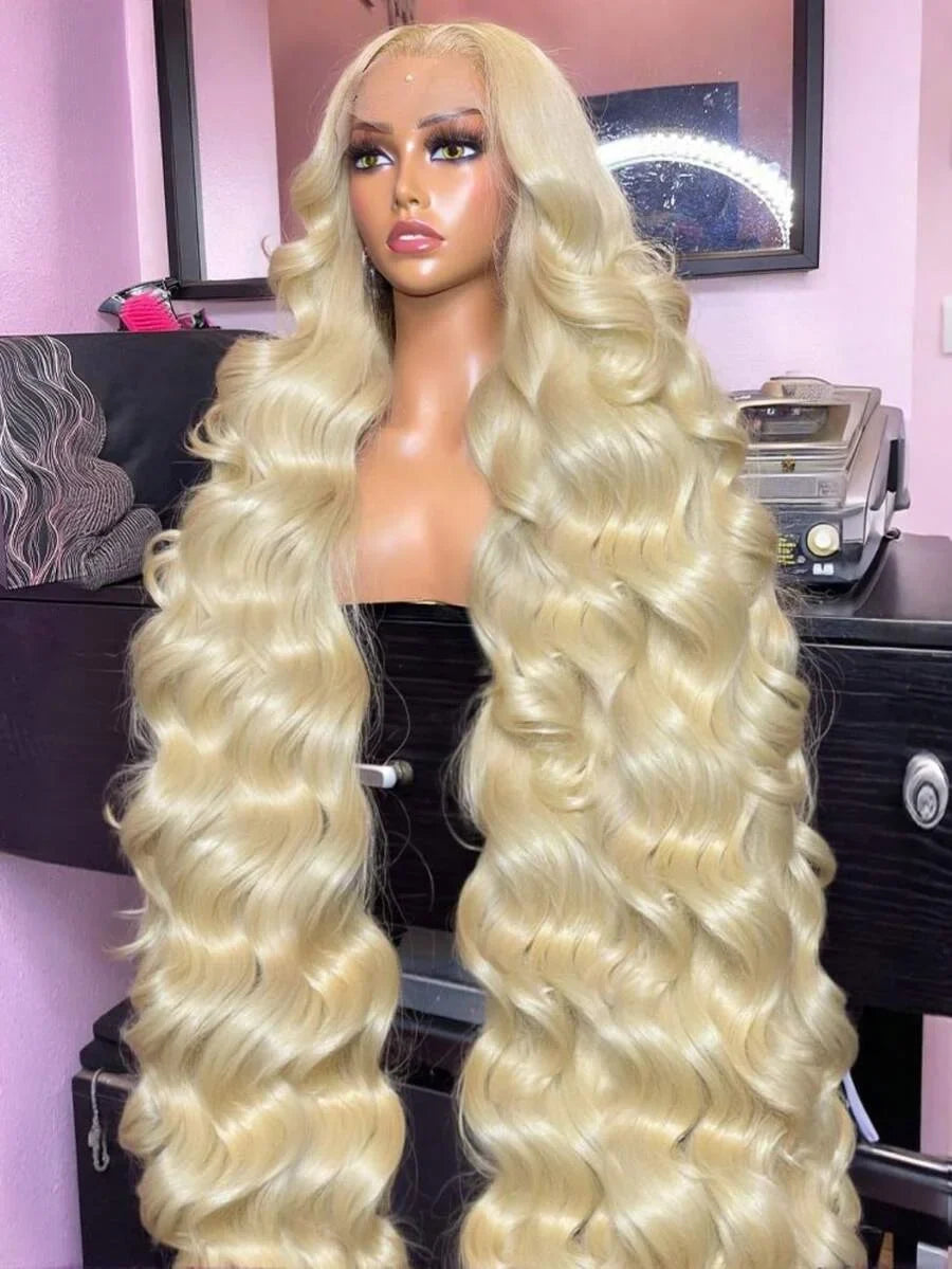 613  Human Hair Body Wave 13x6 Lace Front Wig  Blonde Lace Frontal Wigs for Women 250 Density Natural Hairline With Baby Hair