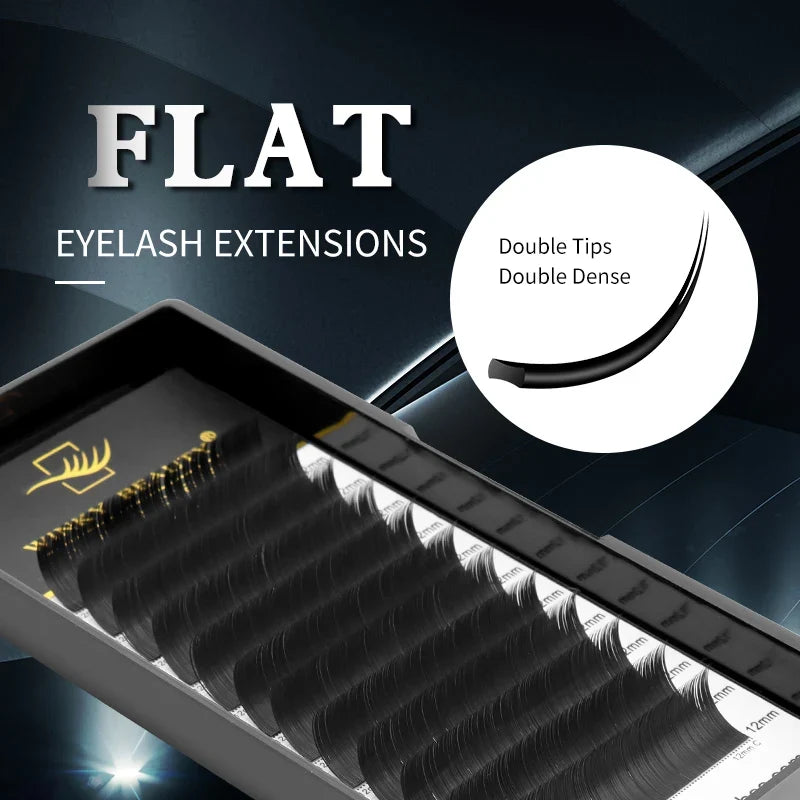 Black Mink Lashes | Ellipse Split Tips Individual Eyelash Extensions