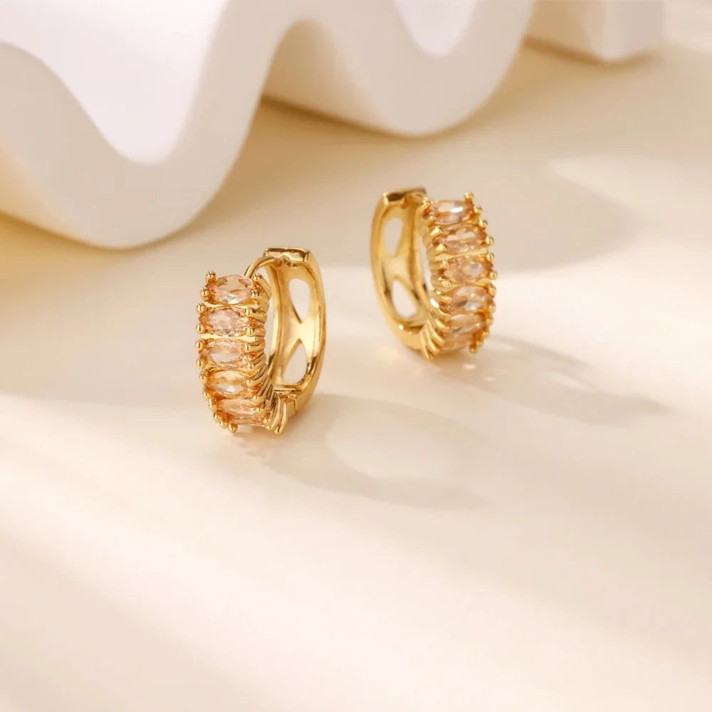 Zircon Hoop Earrings