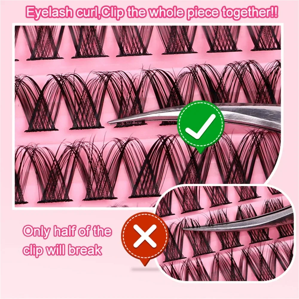 120pcs Natural Look Wispy D Curl Cluster Lashes | DIY Eyelash Extensions Kit