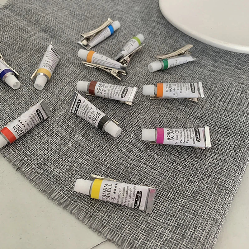* Funny Paint Watercolor Hair Clip