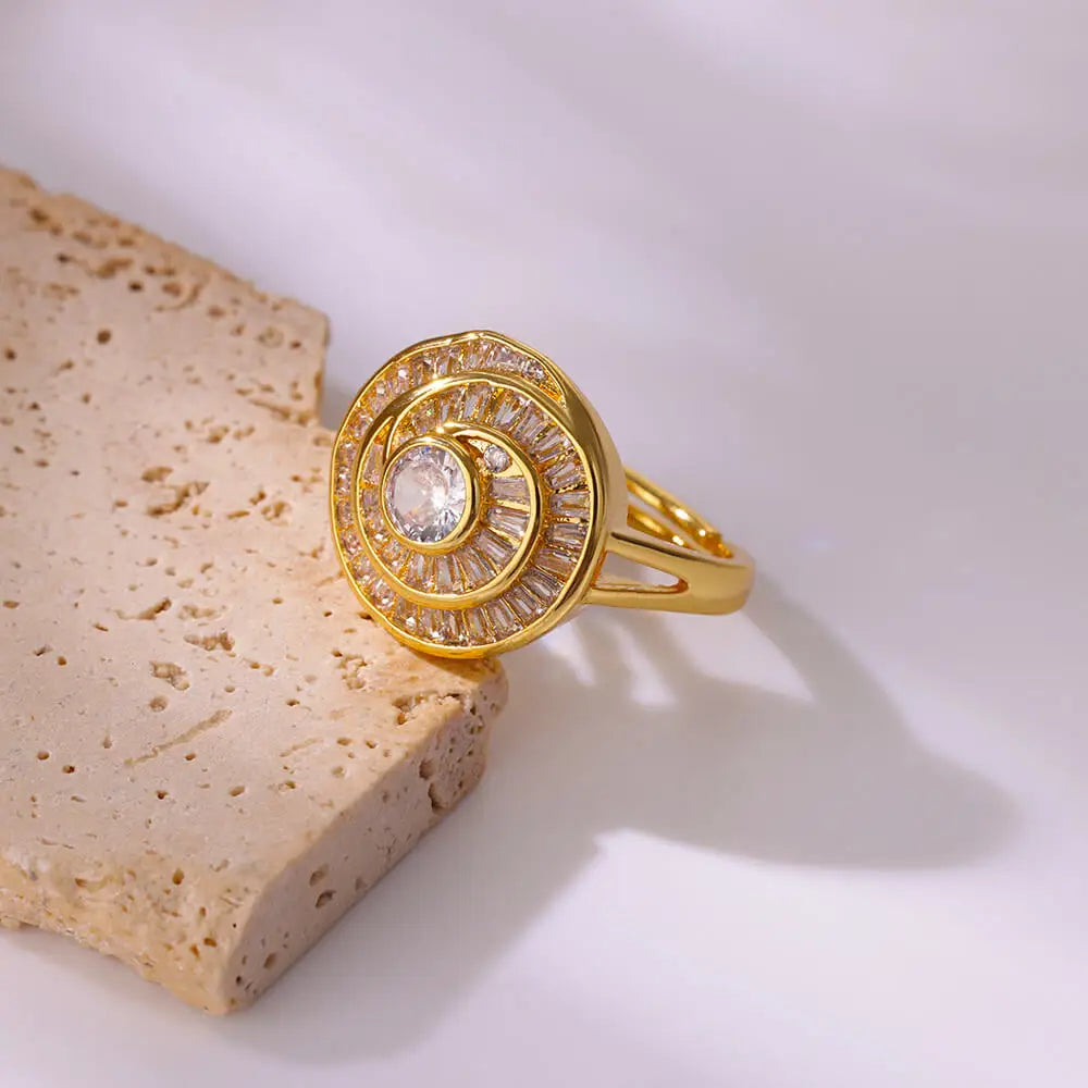 Zirconia Flower Open Ring