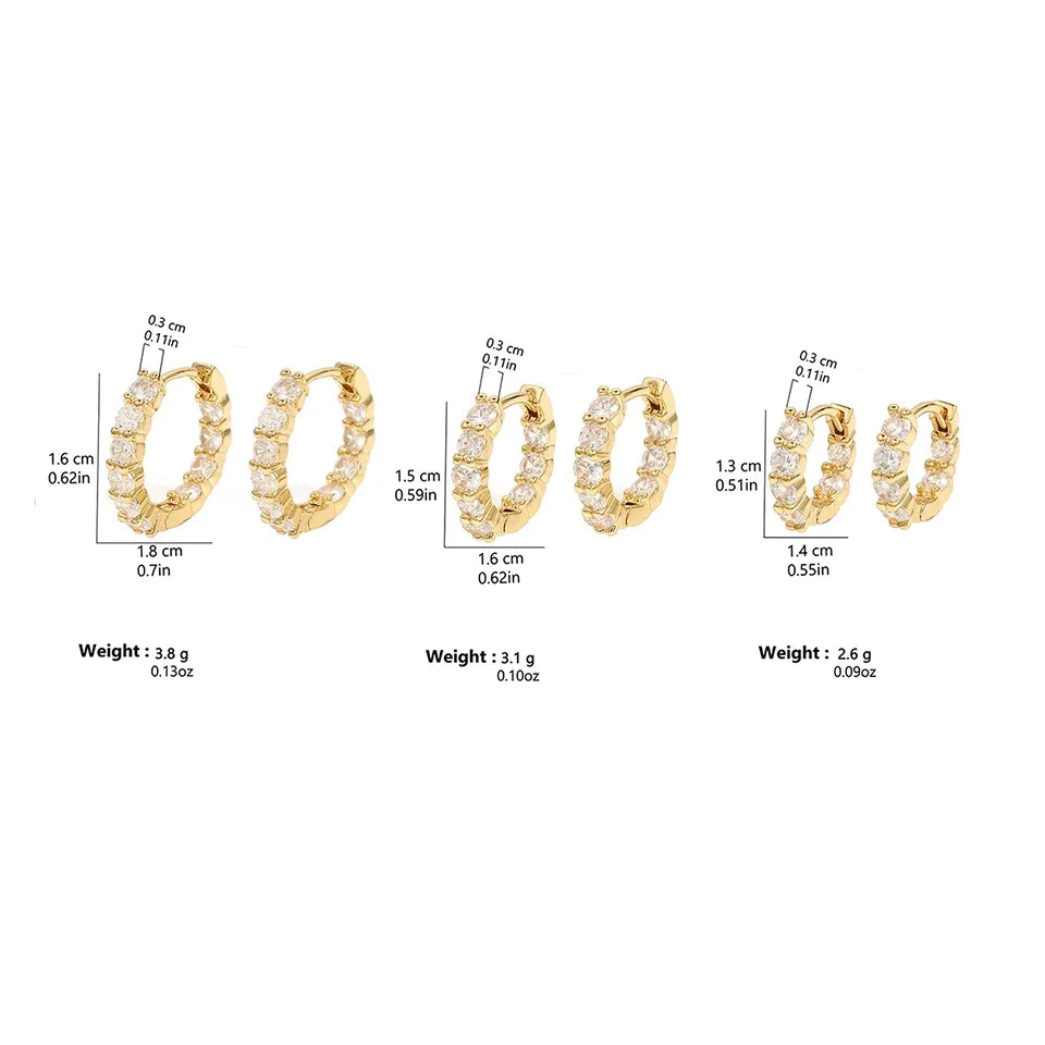 Zircon Huggie Cartilage Ear Cuff Set