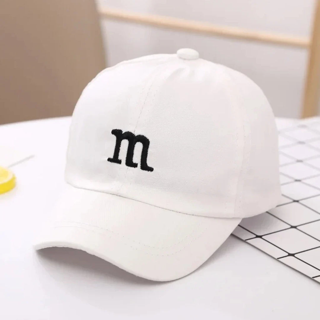 Kids Unisex Baseball Cap with M Letter Embroidery | Adjustable Cotton Sun Hat