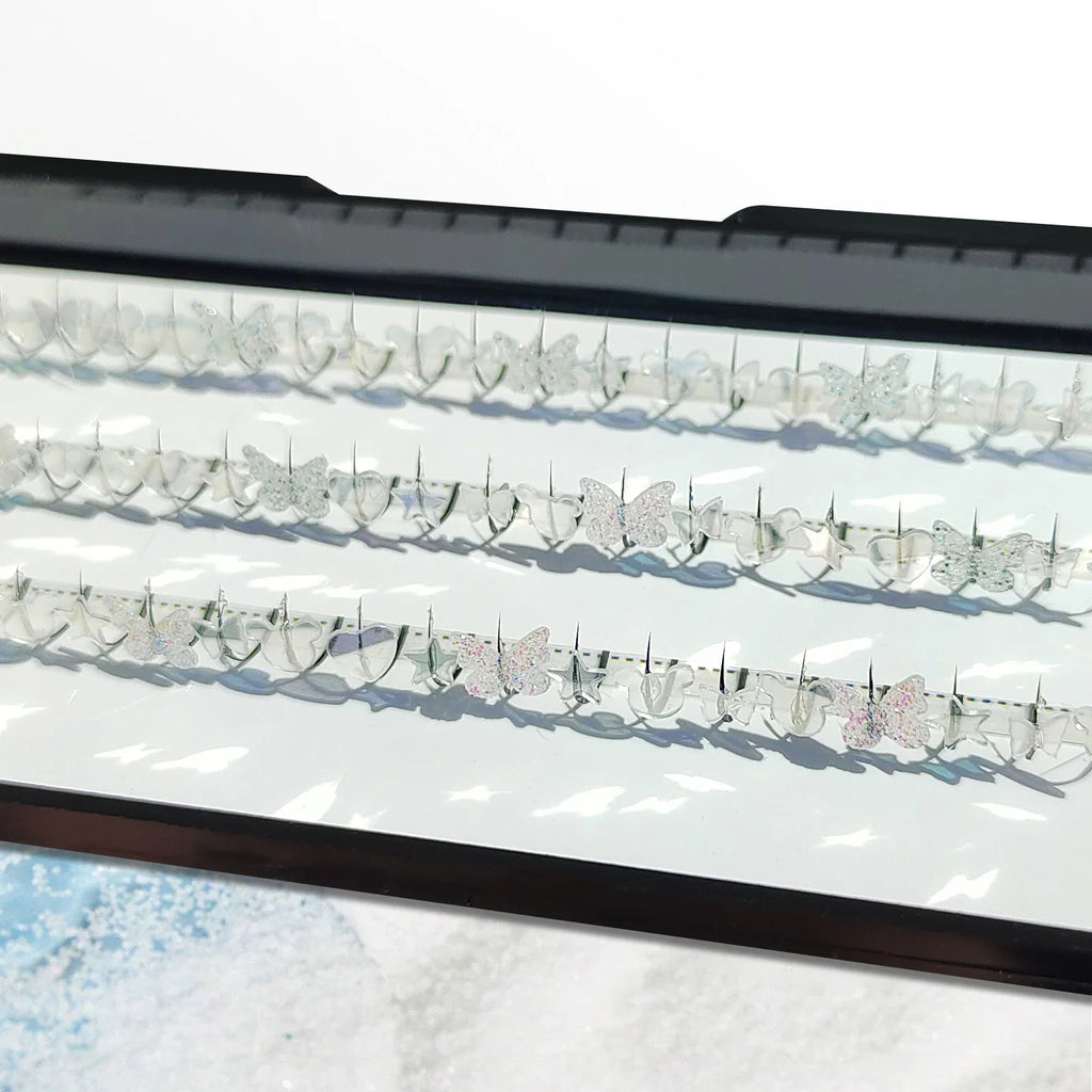 Summer Silvery Butterfly Fairy Eyelashes | Glitter Music Festival Lashes 10-15mm