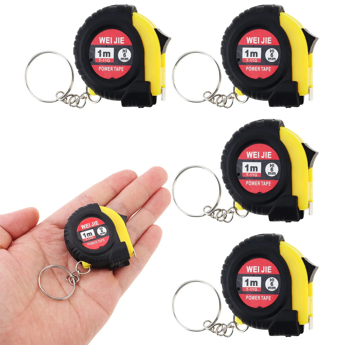 /5pcs / Green/Yellow Keychain Tape Measure for Quick Easy Measurements