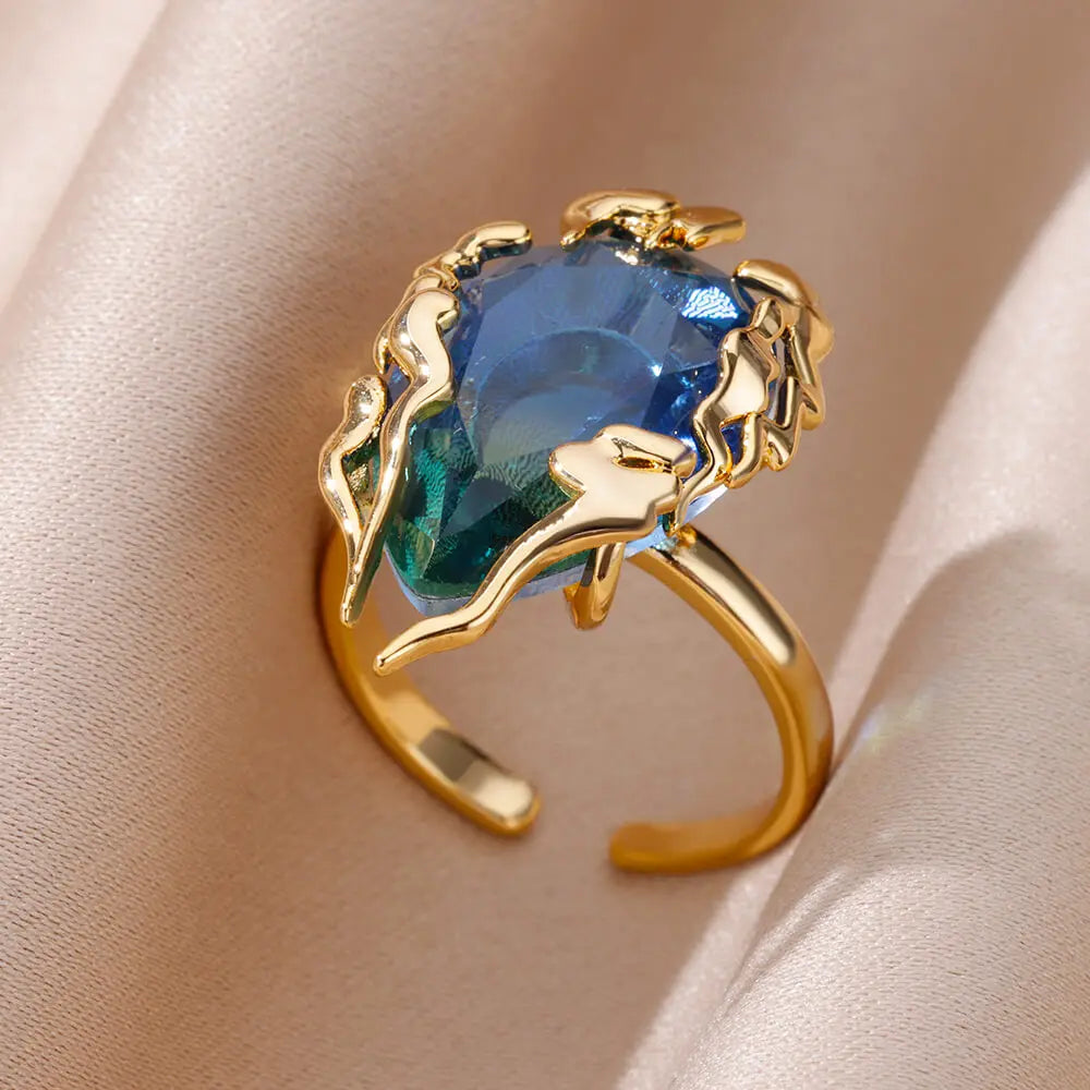 Zircon Flame Drop Ring