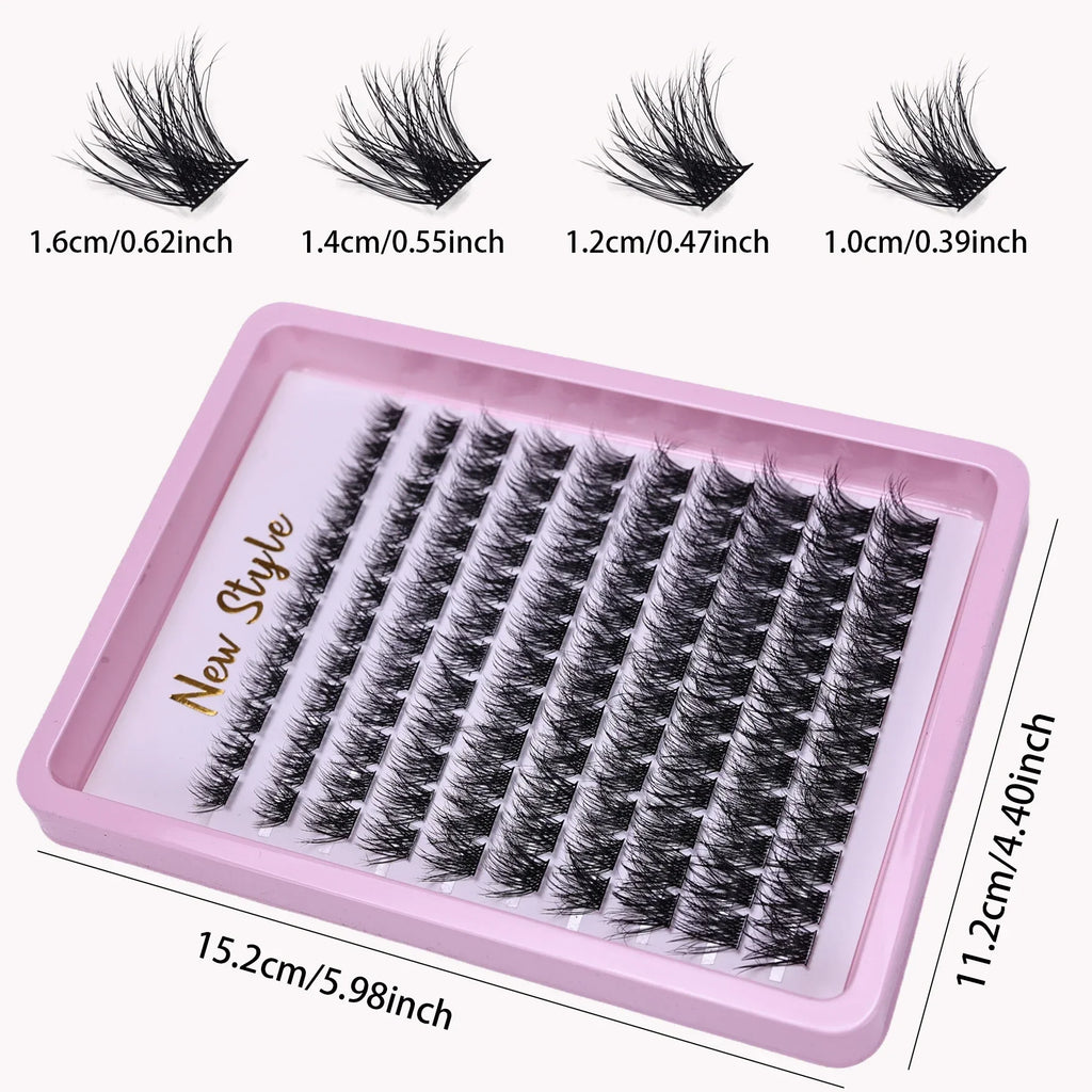120pcs Cluster Lashes 10-16mm | Wispy D Curl Fluffy Individual Eyelashes for Natural Look