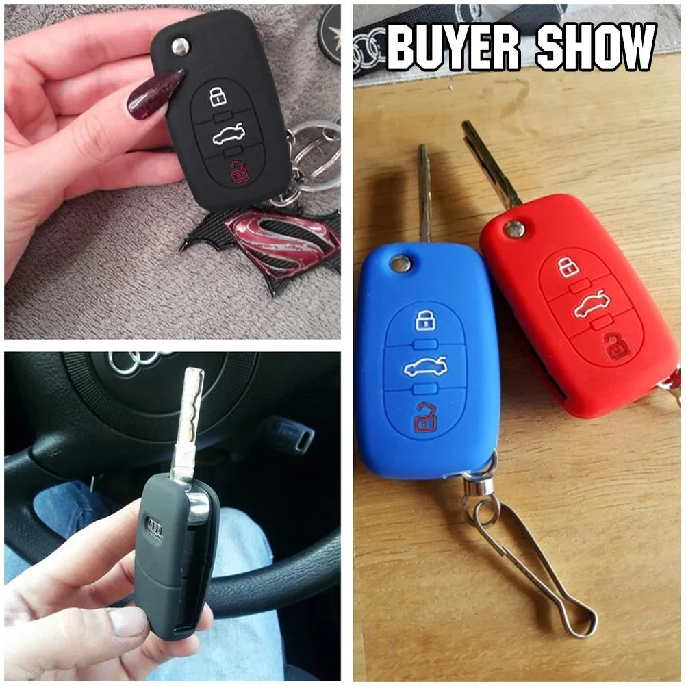 XUKEY Silicone Car Key Fob Cover Case