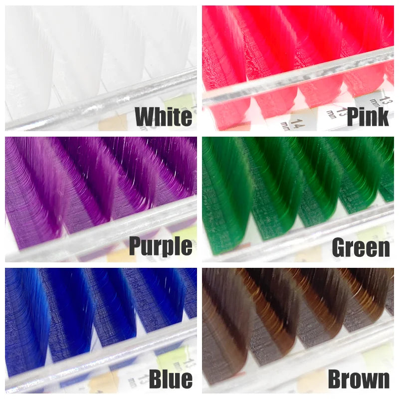 NATUHANA L/LU Curl Auto Fan Colored Lashes | Easy Fan Color Eyelash Extension
