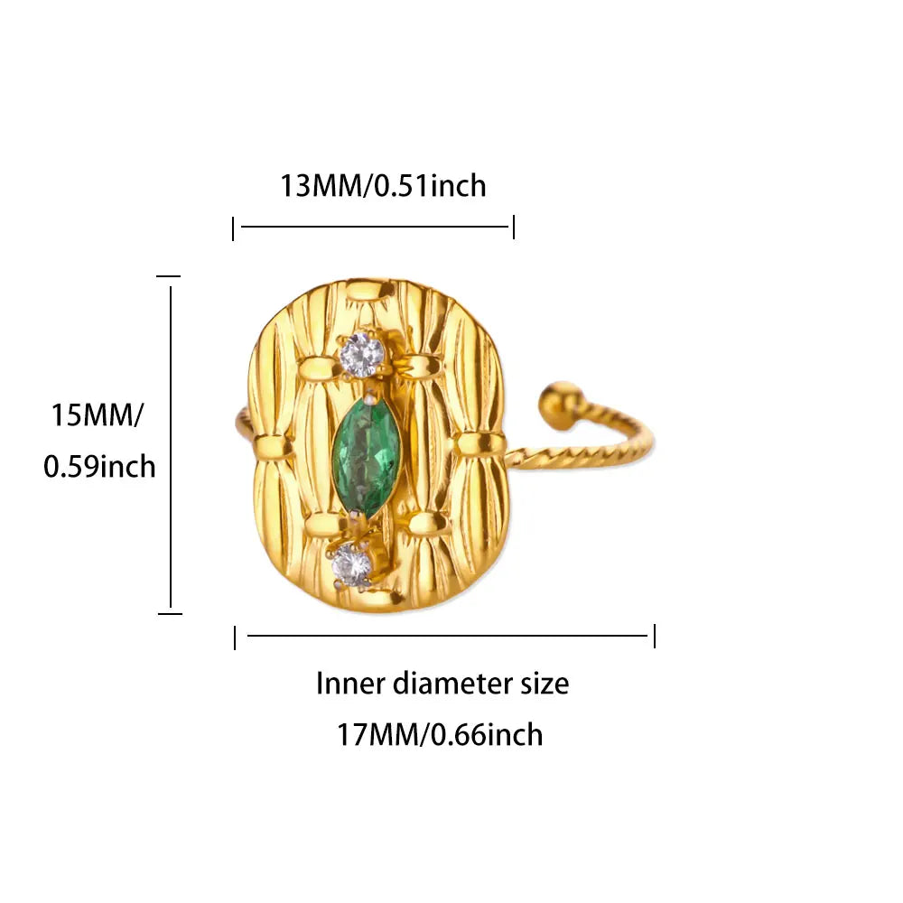 Zircon Geometric Adjustable Ring