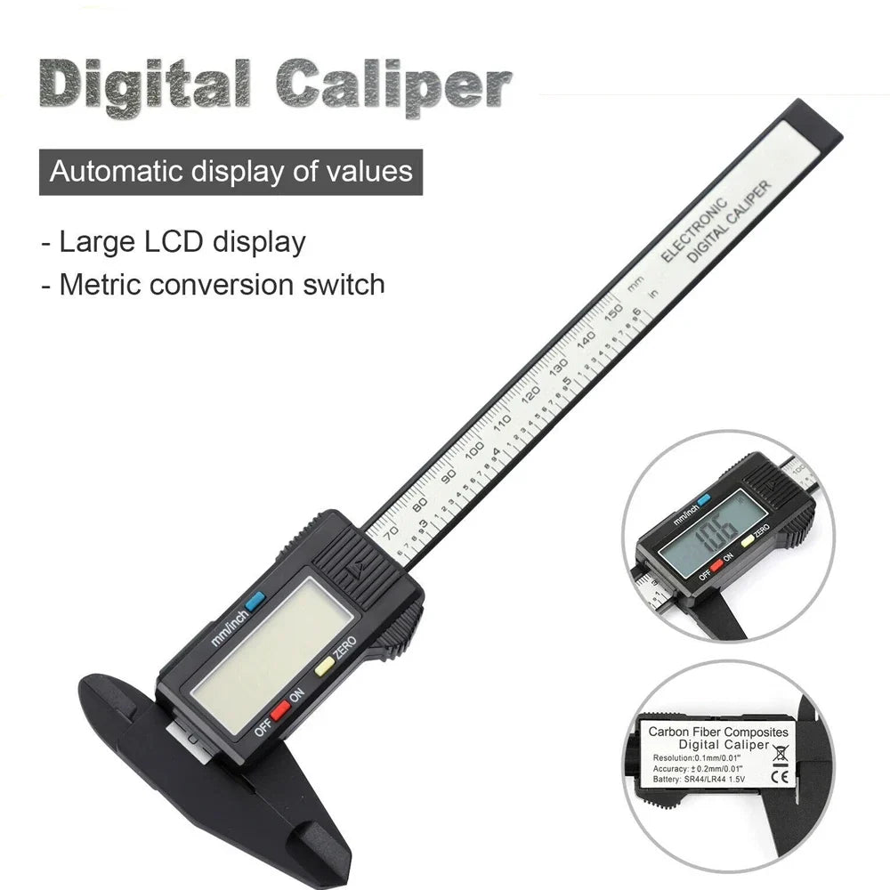 Mini Plastic Vernier Caliper | 0 to 150mm Student Measuring Tool 1 Pack