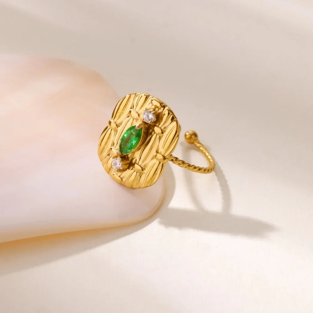 Zircon Geometric Adjustable Ring