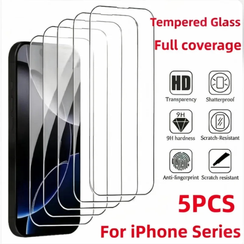 5-Pack Tempered Glass Screen Protector