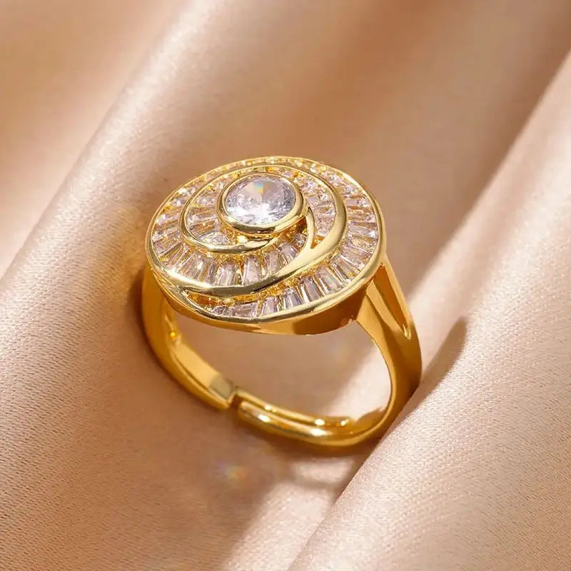 Zirconia Flower Open Ring